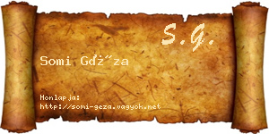 Somi Géza névjegykártya